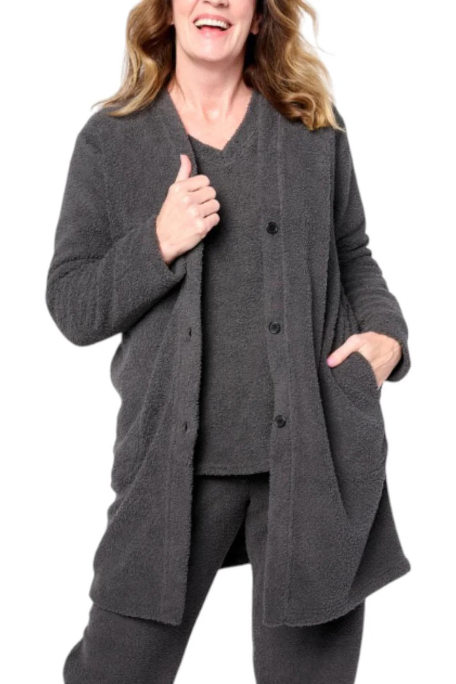 Comfort Code Women's Marshmallow Knit Cardigan Charcoal Gray - Regular